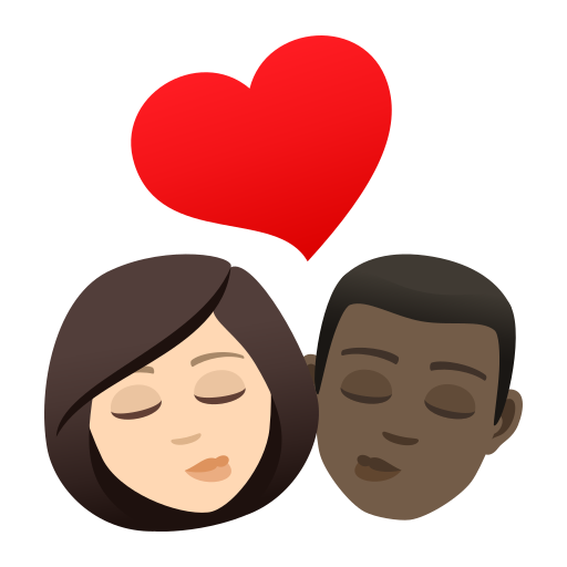 Kiss: Woman, Man, Light Skin Tone, Dark Skin Tone, the design in this release