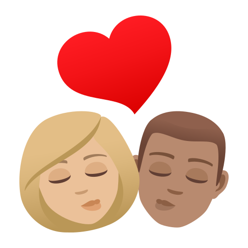 Kiss: Woman, Man, Medium-Light Skin Tone, Medium Skin Tone, the design in this release