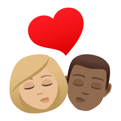 Kiss: Woman, Man, Medium-Light Skin Tone, Medium-Dark Skin Tone, the design in this release