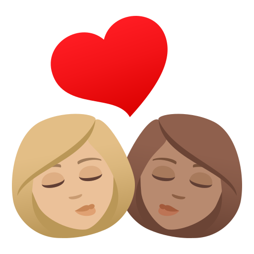 Kiss: Woman, Woman, Medium-Light Skin Tone, Medium Skin Tone, the design in this release
