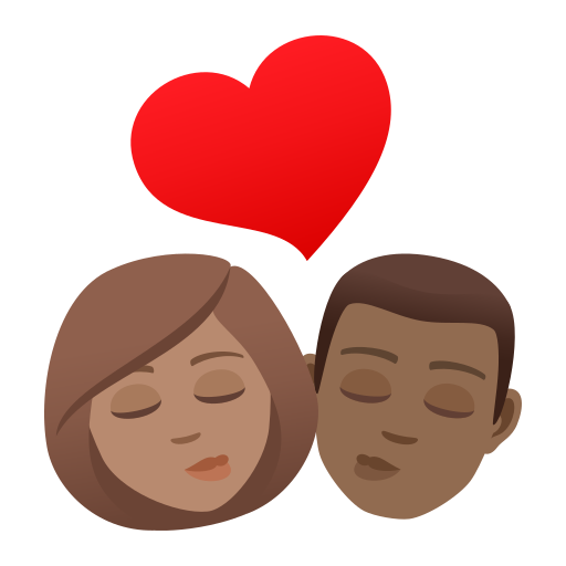 Kiss: Woman, Man, Medium Skin Tone, Medium-Dark Skin Tone, the design in this release