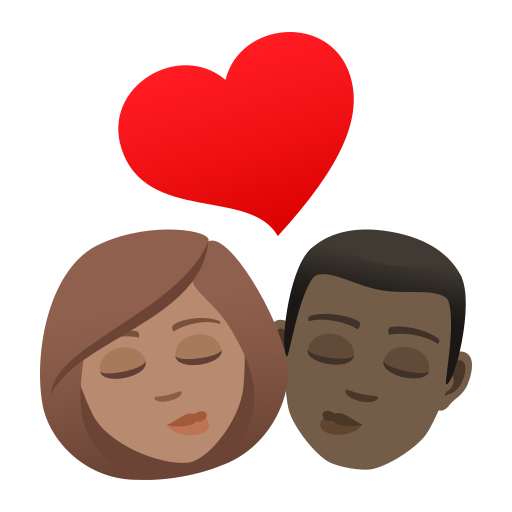 Kiss: Woman, Man, Medium Skin Tone, Dark Skin Tone, the design in this release
