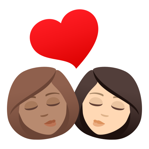 Kiss: Woman, Woman, Medium Skin Tone, Light Skin Tone, the design in this release
