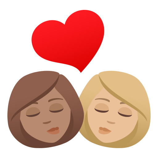Kiss: Woman, Woman, Medium Skin Tone, Medium-Light Skin Tone, the design in this release
