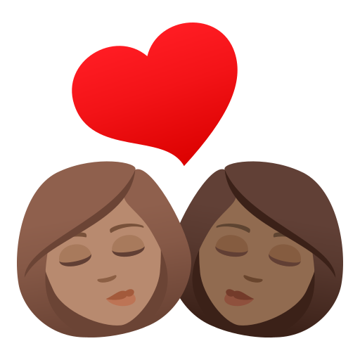 Kiss: Woman, Woman, Medium Skin Tone, Medium-Dark Skin Tone, the design in this release