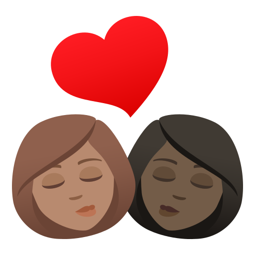Kiss: Woman, Woman, Medium Skin Tone, Dark Skin Tone, the design in this release