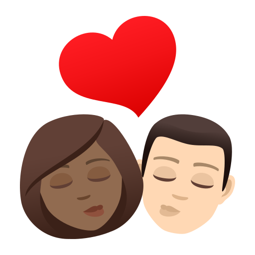 Kiss: Woman, Man, Medium-Dark Skin Tone, Light Skin Tone, the design in this release