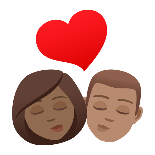 Kiss: Woman, Man, Medium-Dark Skin Tone, Medium Skin Tone, the design in this release