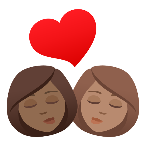 Kiss: Woman, Woman, Medium-Dark Skin Tone, Medium Skin Tone, the design in this release