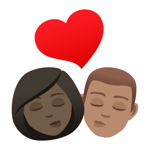 Kiss: Woman, Man, Dark Skin Tone, Medium Skin Tone, the design in this release