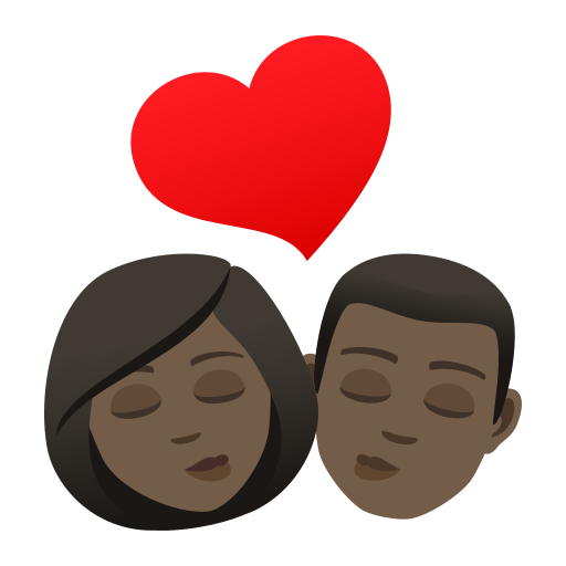 Kiss: Woman, Man, Dark Skin Tone, the design in this release