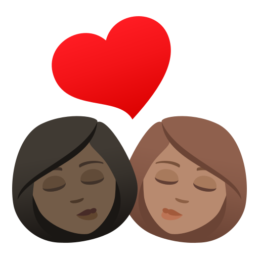 Kiss: Woman, Woman, Dark Skin Tone, Medium Skin Tone, the design in this release