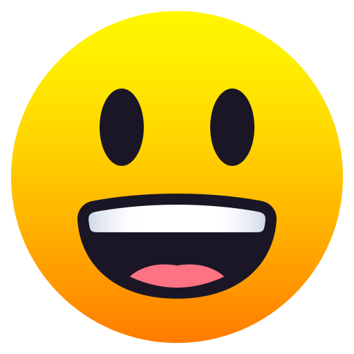 Grinning Face with Big Eyes as drawn by JoyPixels in 6.5