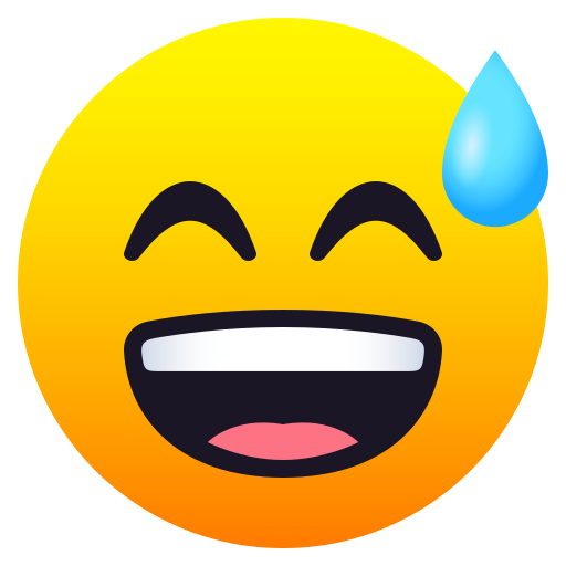 Grinning Face with Sweat, the design in this release