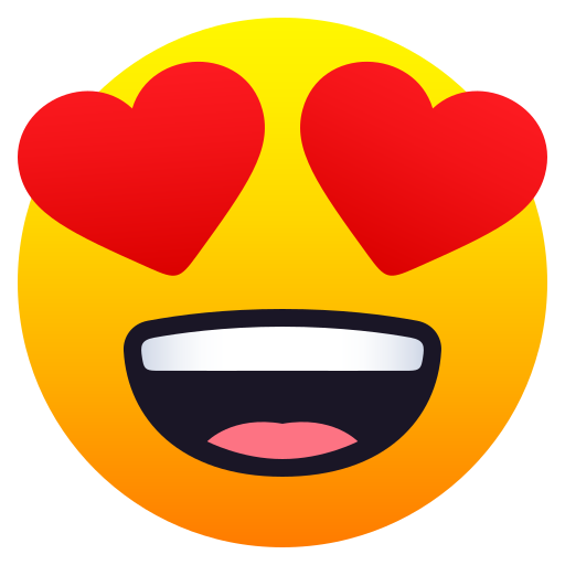 Smiling Face with Heart-Eyes as drawn by JoyPixels in 6.5