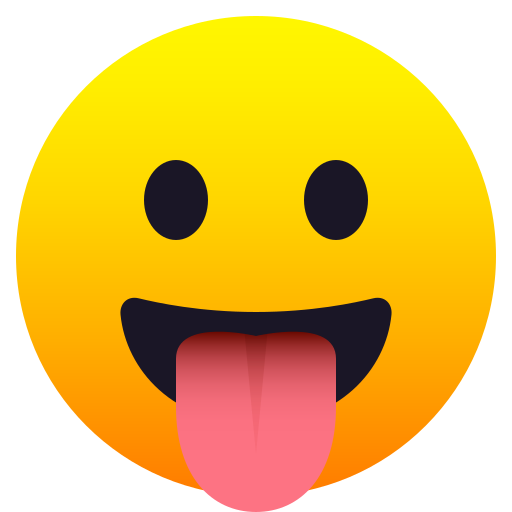 Face with Tongue as drawn by JoyPixels in 6.5