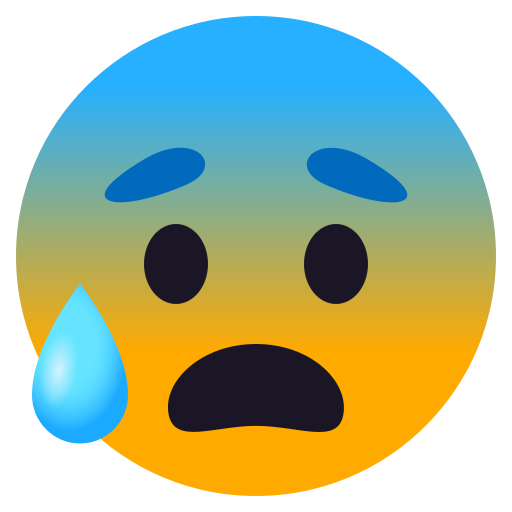 Anxious Face with Sweat as drawn by JoyPixels in 6.5