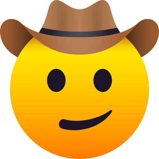 Gesicht Mit Cowboyhut as drawn by JoyPixels in 6.5