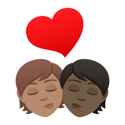 Kiss: Person, Person, Medium Skin Tone, Dark Skin Tone, the design in this release