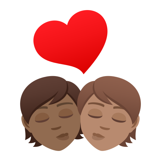 Kiss: Person, Person, Medium-Dark Skin Tone, Medium Skin Tone, the design in this release