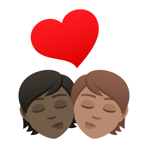 Kiss: Person, Person, Dark Skin Tone, Medium Skin Tone, the design in this release