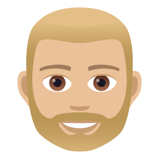 Man: Medium-Light Skin Tone, Beard, the design in this release