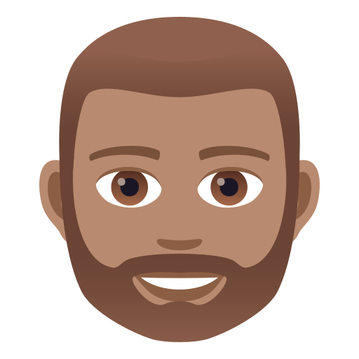 Man: Medium Skin Tone, Beard, the design in this release