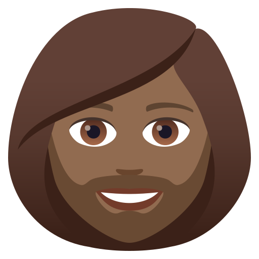 Woman: Medium-Dark Skin Tone, Beard, the design in this release