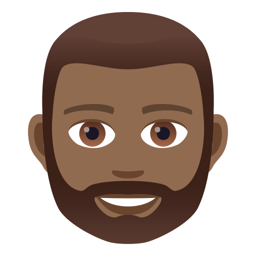 Man: Medium-Dark Skin Tone, Beard, the design in this release