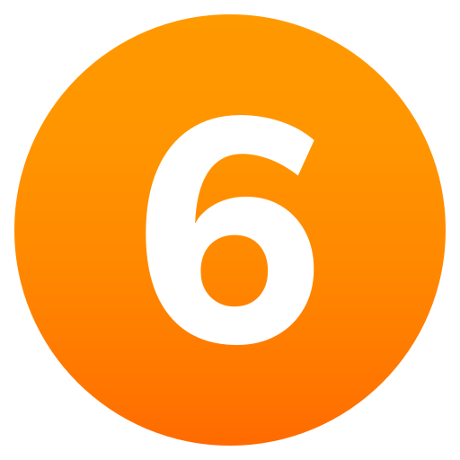 Digit Six as drawn by JoyPixels in 6.5