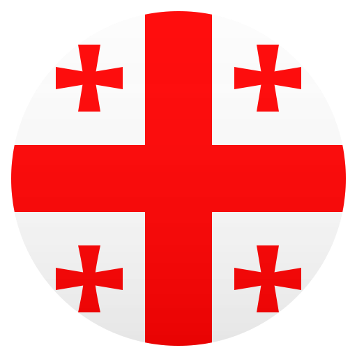Flag: Georgia as drawn by JoyPixels in 6.6