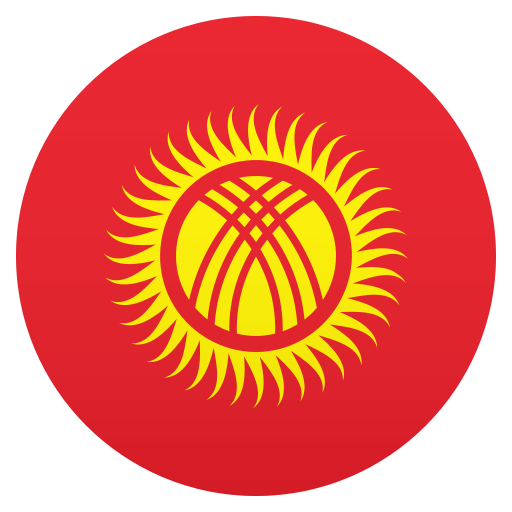 Flag: Kyrgyzstan as drawn by JoyPixels in 6.6