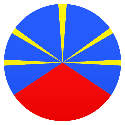 Flag: Réunion as drawn by JoyPixels in 6.6
