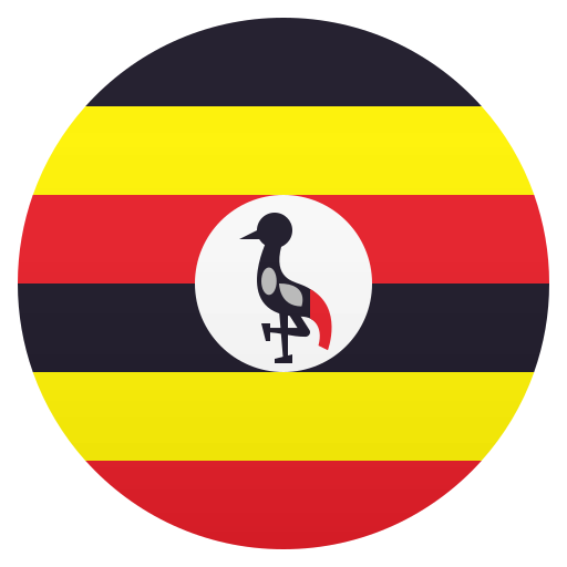 Flag: Uganda as drawn by JoyPixels in 6.6