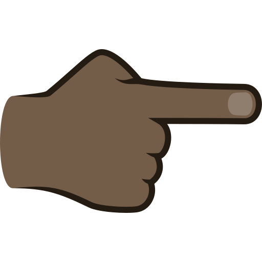 Backhand Index Pointing Right: Dark Skin Tone, the previous design