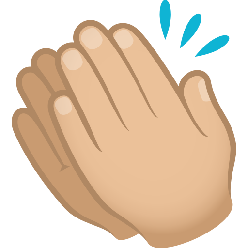 Clapping Hands: Medium-Light Skin Tone, the previous design