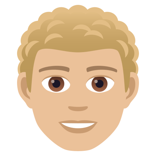 Man: Medium-Light Skin Tone, Curly Hair, the previous design