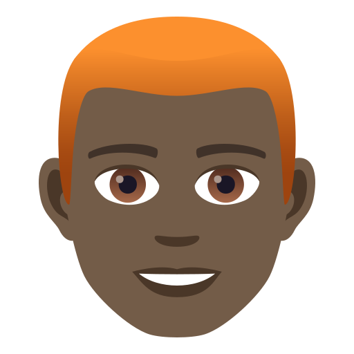 Man: Dark Skin Tone, Red Hair, the previous design