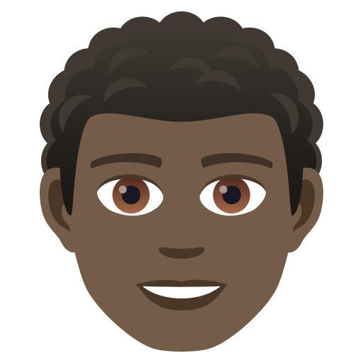 Man: Dark Skin Tone, Curly Hair, the previous design
