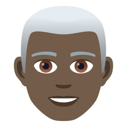 Man: Dark Skin Tone, White Hair, the previous design