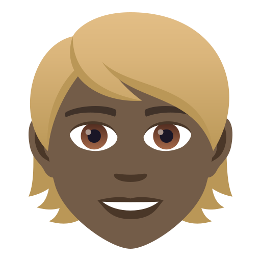 Person: Dark Skin Tone, Blond Hair, the previous design