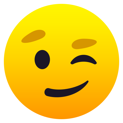 Winking Face as drawn by JoyPixels in 6.6