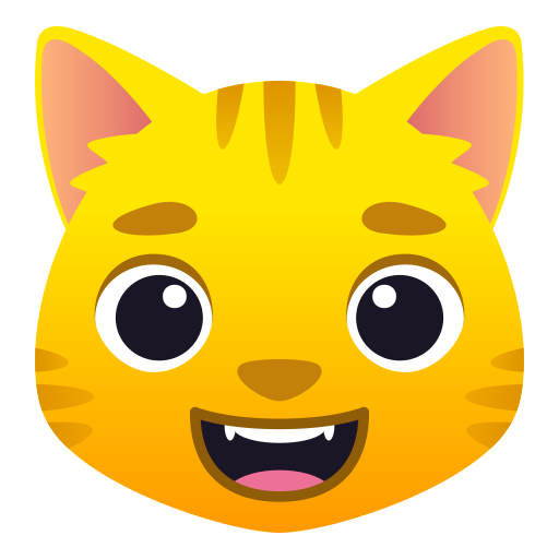 Grinning Cat as drawn by JoyPixels in 6.6