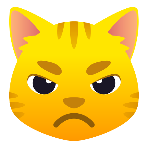 Pouting Cat as drawn by JoyPixels in 6.6