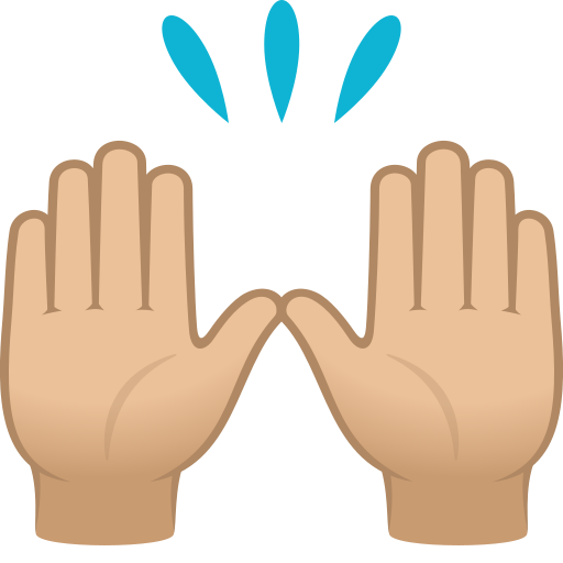Raising Hands: Medium-Light Skin Tone, the previous design
