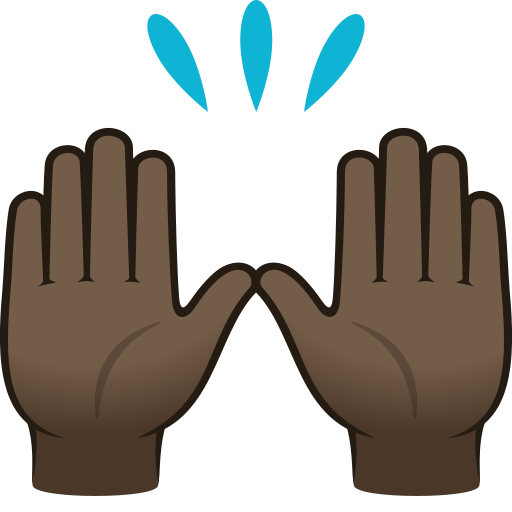 Raising Hands: Dark Skin Tone, the previous design