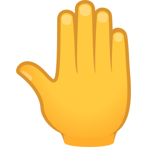 Raised Back of Hand as drawn by JoyPixels in 6.6