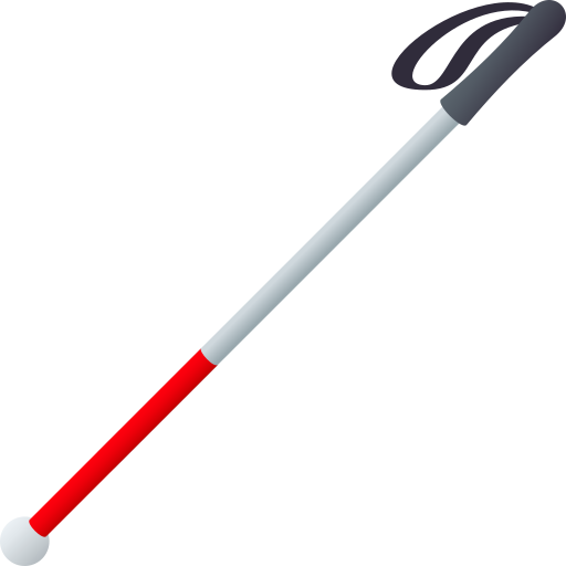 White Cane as drawn by JoyPixels in 6.6