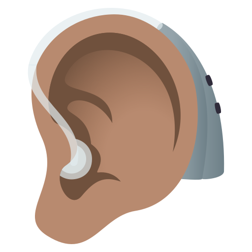 Ear with Hearing Aid: Medium Skin Tone, the previous design