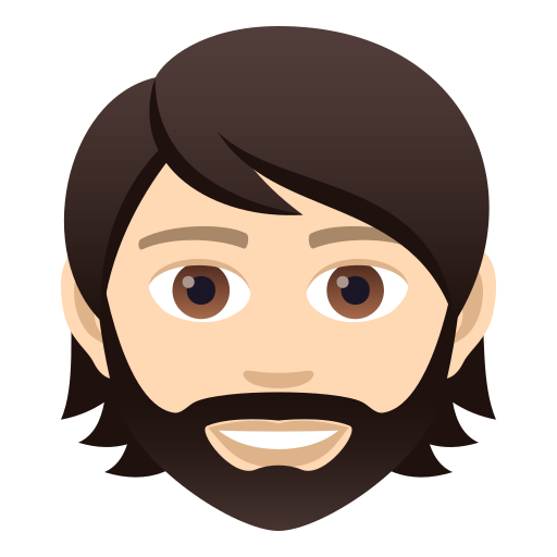 Person: Light Skin Tone, Beard, the previous design